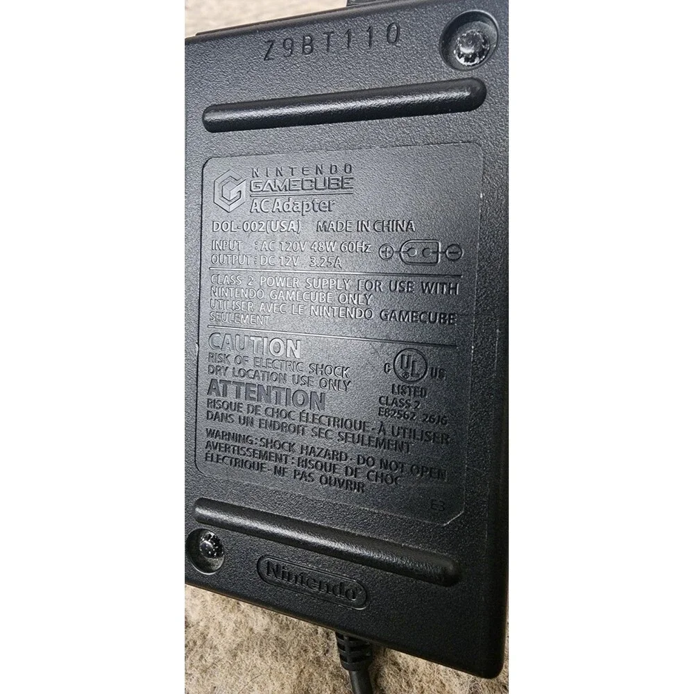 OEM Official Nintendo Gamecube Power Supply AC Adapter DOL-002 Power Cord